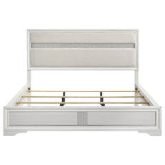 Miranda 54-inch Upholstered California King Panel Bed White