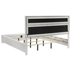 Miranda 54-inch Upholstered California King Panel Bed White