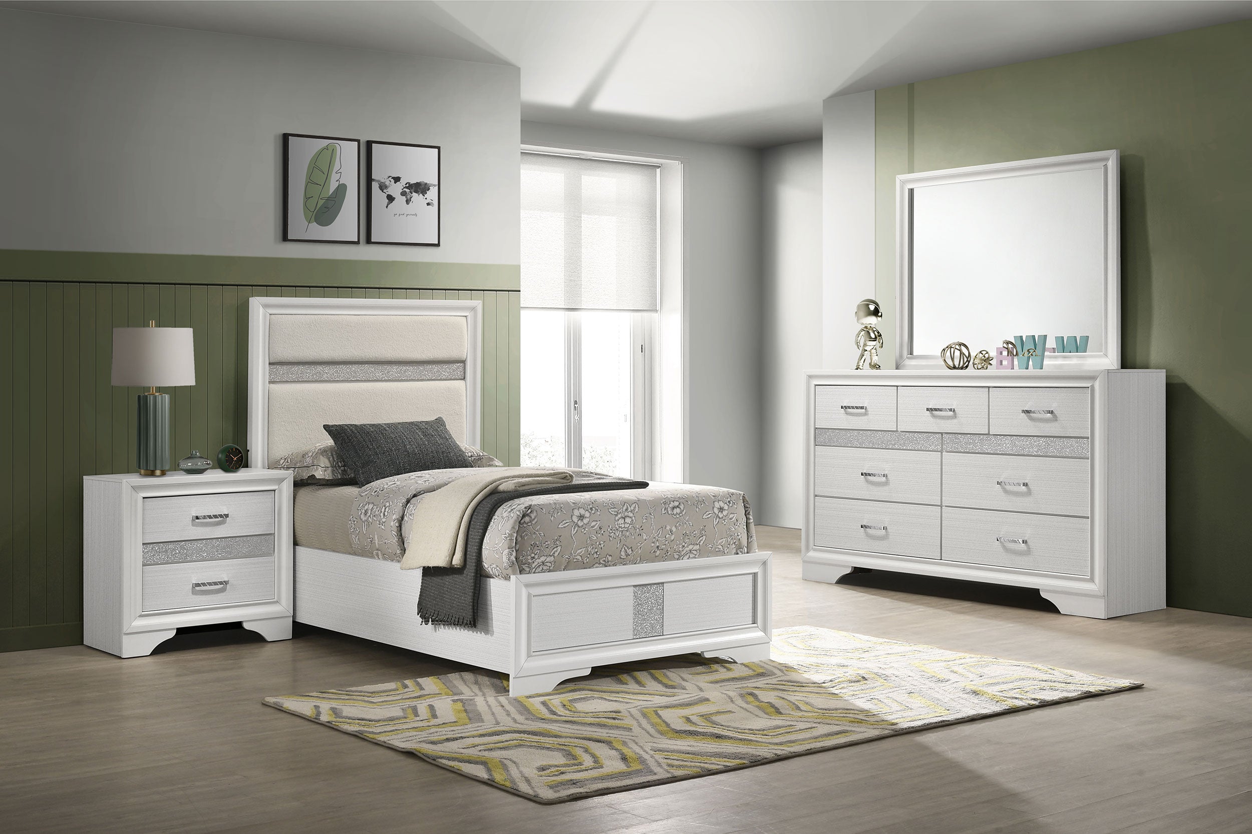 Best Furniture Outlet - Coaster - Miranda 4-piece Twin Bedroom Set White - 205110T-S4