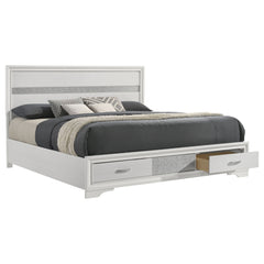 Miranda 51-inch Wood Eastern King Storage Panel Bed White