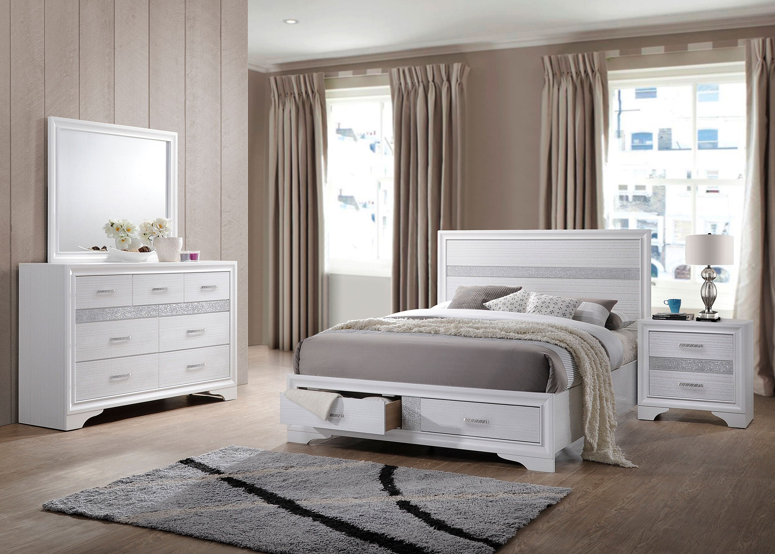 Best Furniture Outlet - Coaster - Miranda 4-piece Queen Bedroom Set White - 205111Q-S4