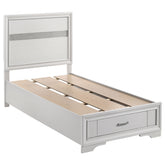Best Furniture Outlet - Coaster - Miranda 51-inch Wood Twin Storage Panel Bed White - 205111T