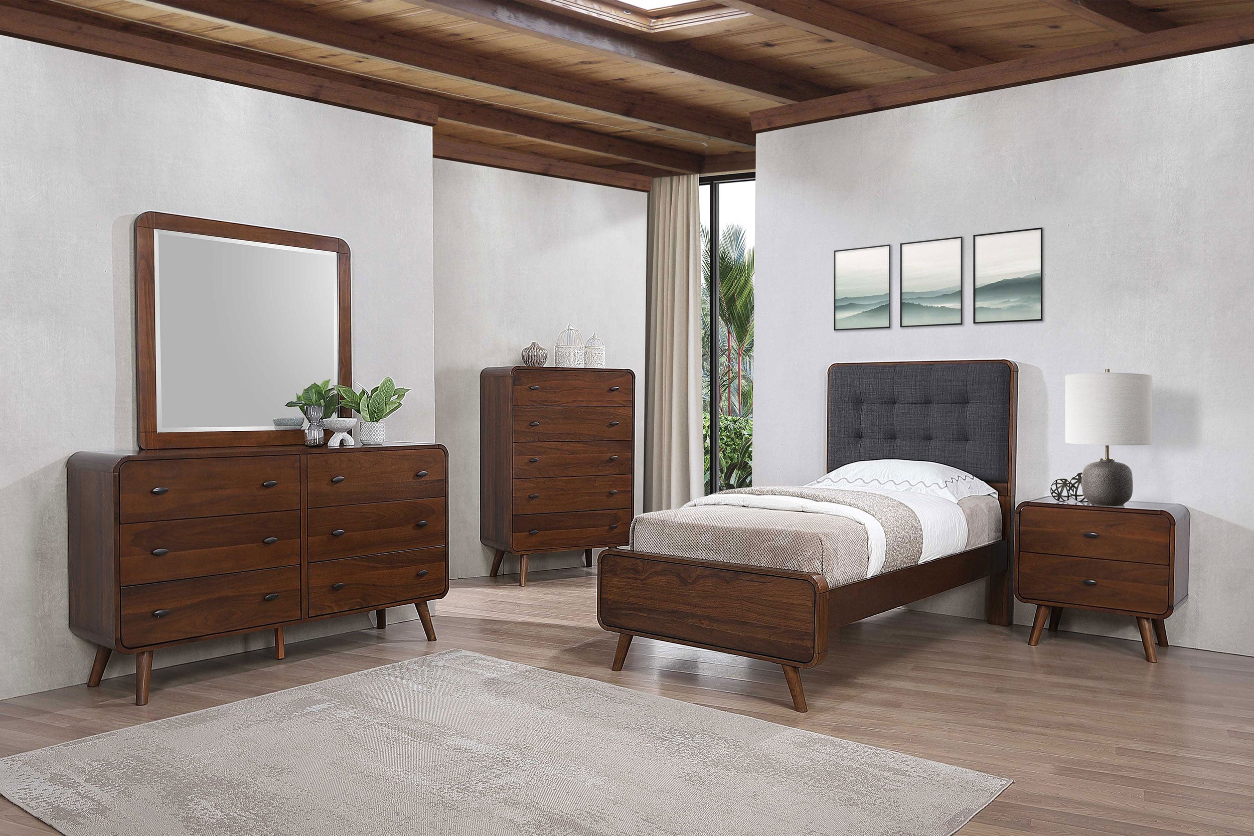 Best Furniture Outlet - Coaster - Robyn 5-piece Twin Bedroom Set Dark Walnut - 205131T-S5