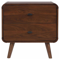 Robyn 2-drawer Nightstand Bedside Table Dark Walnut
