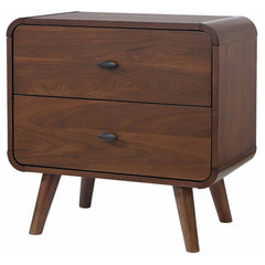 Robyn 2-drawer Nightstand Bedside Table Dark Walnut
