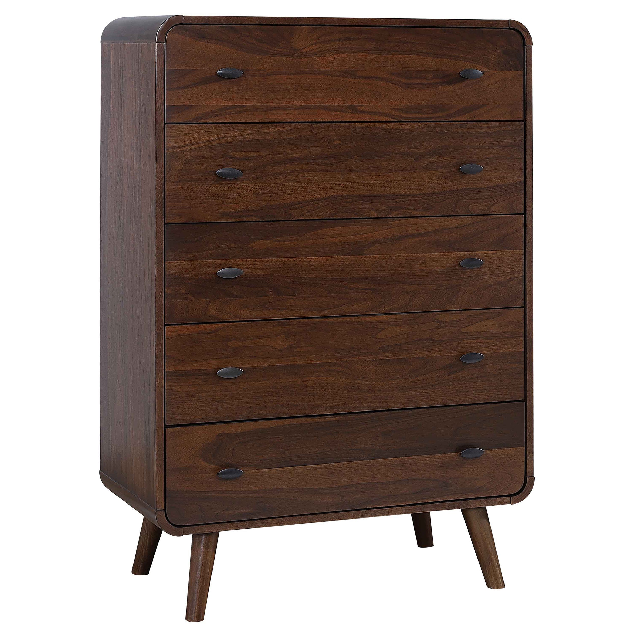 Best Furniture Outlet - Coaster - Robyn 5-drawer Bedroom Chest of Drawers Dark Walnut - 205135
