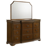Best Furniture Outlet - Coaster - Garland 9-drawer Bedroom Dresser with Mirror Brown Cherry - 205303M