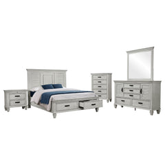 Franco 5-piece Queen Bedroom Set Distressed White
