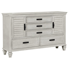 Franco 5-piece Queen Bedroom Set Distressed White