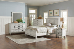 Best Furniture Outlet - Coaster - Franco 5-piece Eastern King Bedroom Set Distressed White - 205331KE-S5