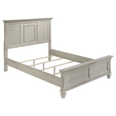 Best Furniture Outlet - Coaster - Franco Wood Queen Panel Bed Distressed White - 205331Q