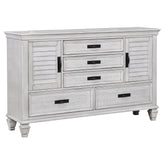 Best Furniture Outlet - Coaster - Franco 5-drawer Dresser Distressed White - 205333