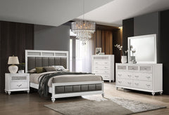 Best Furniture Outlet - Coaster - Barzini 5-piece Eastern King Bedroom Set White - 205891KE-S5