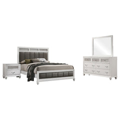 Barzini 4-piece California King Bedroom Set White