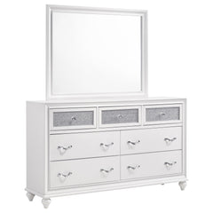 Best Furniture Outlet - Coaster - Barzini 7-drawer Dresser with Mirror White - 205893M