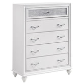 Best Furniture Outlet - Coaster - Barzini 5-drawer Bedroom Chest White - 205895