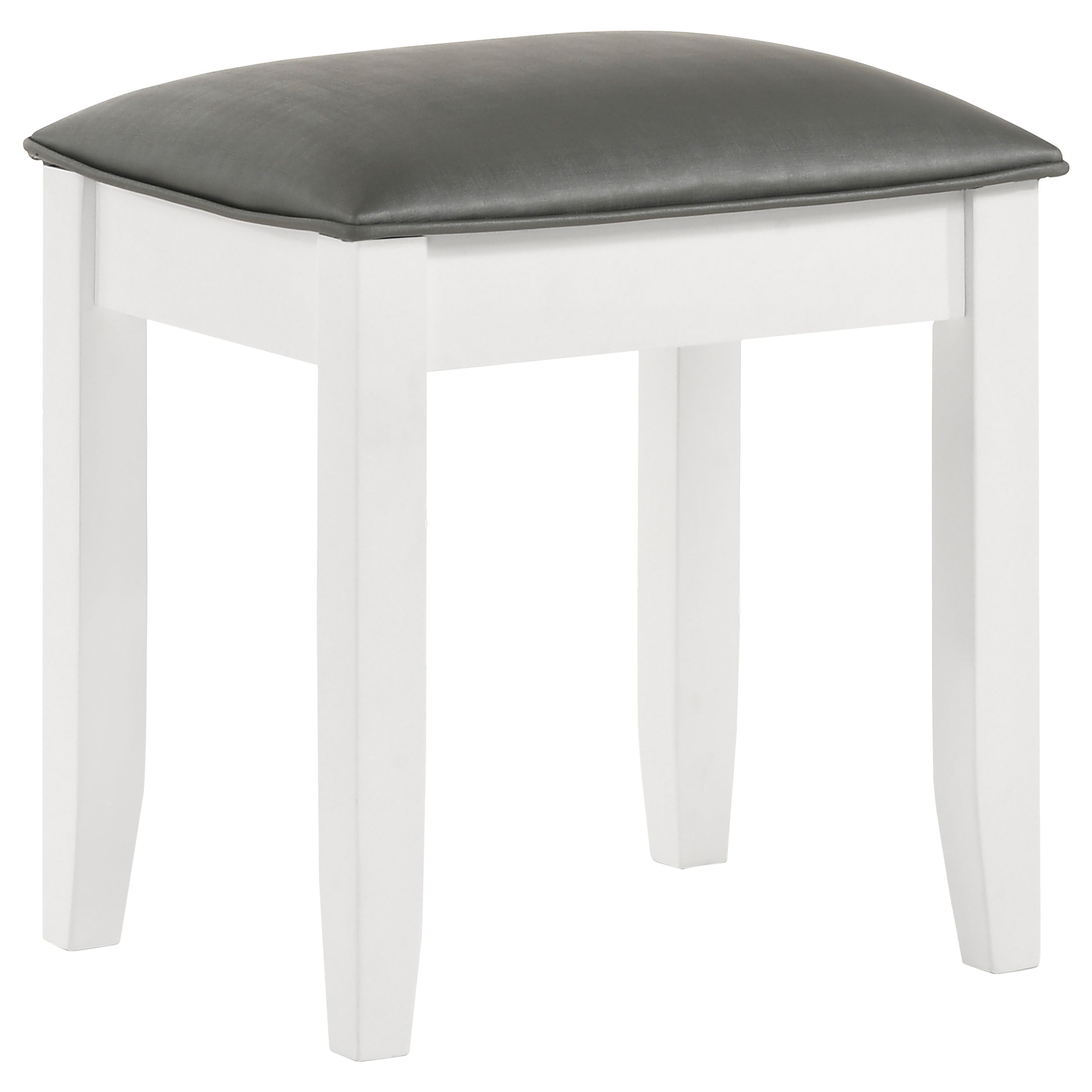 Best Furniture Outlet - Coaster - Barzini Upholstered Vanity Stool Metallic and White - 205897STL