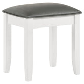 Best Furniture Outlet - Coaster - Barzini Upholstered Vanity Stool Metallic and White - 205897STL
