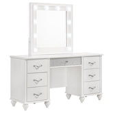 Best Furniture Outlet - Coaster - Barzini 7-drawer Vanity Set with Lighting White - 205897