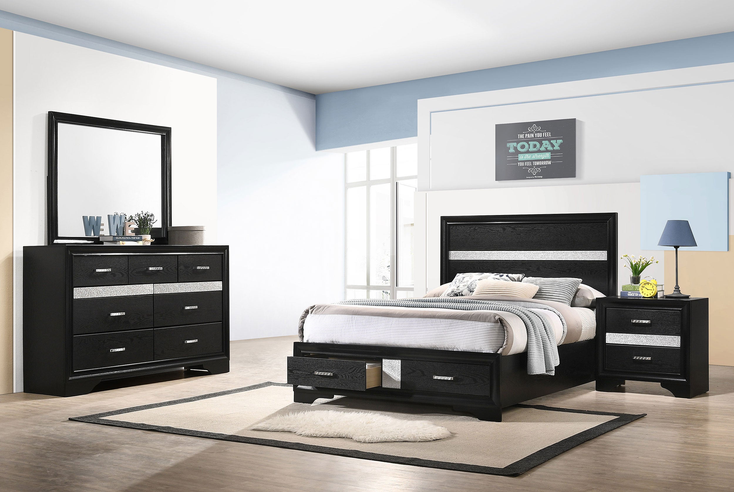 Best Furniture Outlet - Coaster - Miranda 4-piece Full Bedroom Set Black - 206361F-S4