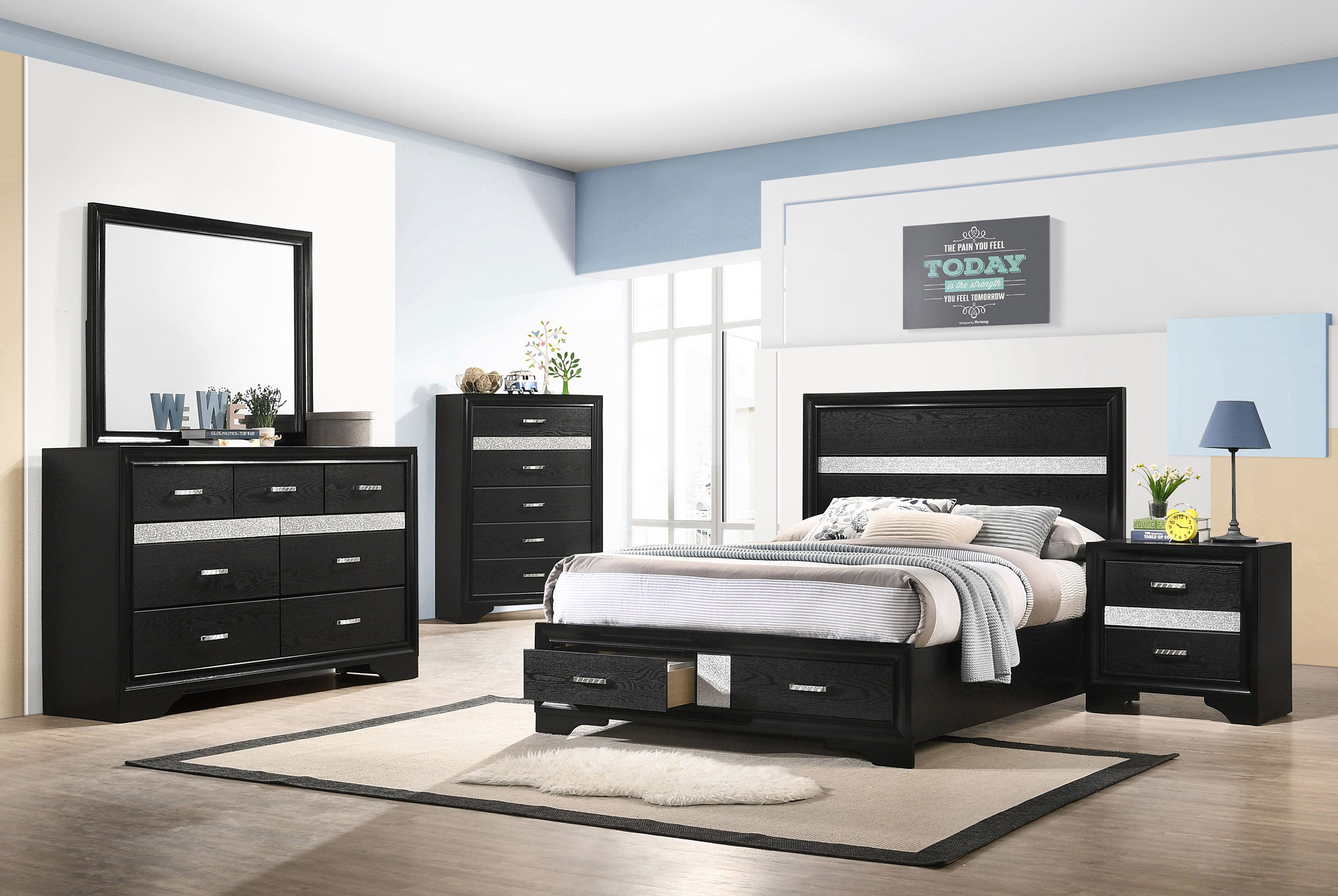Best Furniture Outlet - Coaster - Miranda 5-piece Full Bedroom Set Black - 206361F-S5