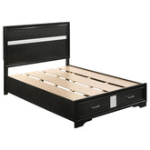 Best Furniture Outlet - Coaster - Miranda 51-inch Wood Full Storage Panel Bed Black - 206361F
