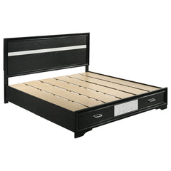 Best Furniture Outlet - Coaster - Miranda 51-inch Wood Eastern King Storage Panel Bed Black - 206361KE
