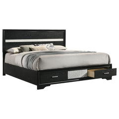 Miranda 51-inch Wood Eastern King Storage Panel Bed Black