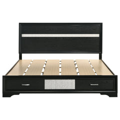 Miranda 51-inch Wood Eastern King Storage Panel Bed Black