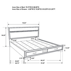 Miranda 51-inch Wood California King Storage Panel Bed Black