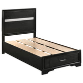 Best Furniture Outlet - Coaster - Miranda 51-inch Wood Twin Storage Panel Bed Black - 206361T
