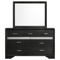 Miranda 7-drawer Dresser with Mirror Black