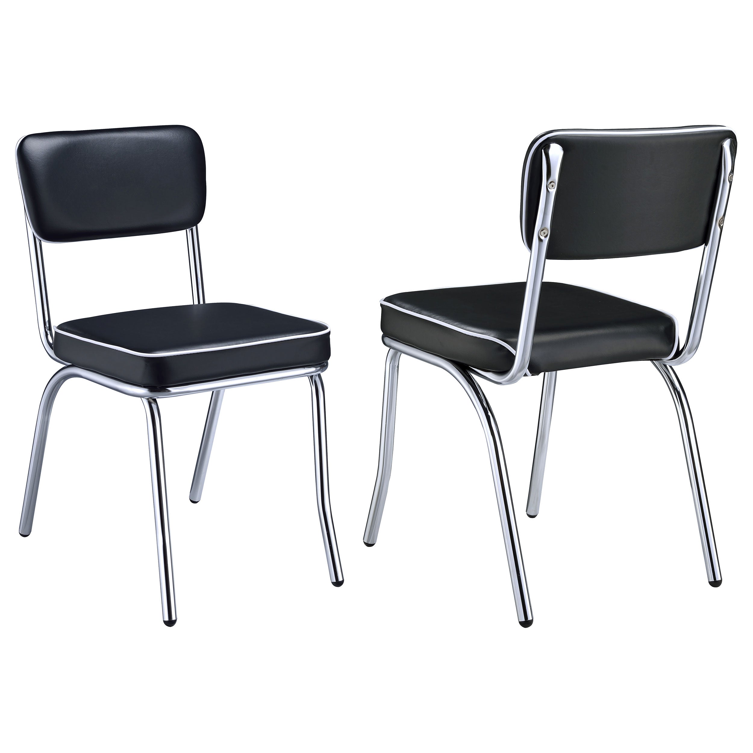 Best Furniture Outlet - Coaster - Retro Upholstered Dining Side Chair Black (Set of 2) - 2066