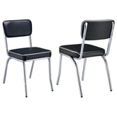 Best Furniture Outlet - Coaster - Retro Upholstered Dining Side Chair Black (Set of 2) - 2066