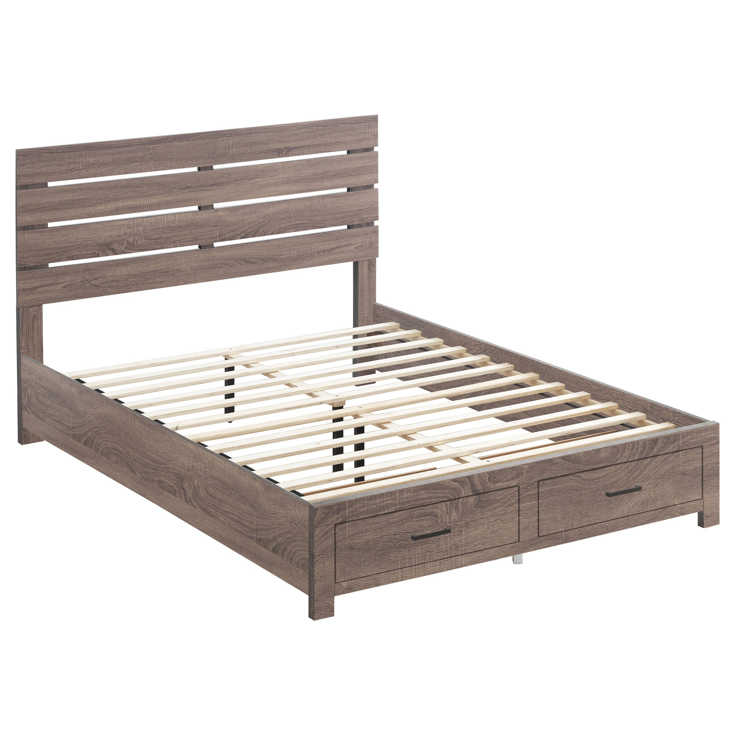 Best Furniture Outlet - Coaster - Brantford Wood Queen Storage Panel Bed Barrel Oak - 207040Q