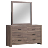 Best Furniture Outlet - Coaster - Brantford 6-drawer Dresser with Mirror Barrel Oak - 207043M