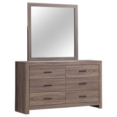 Best Furniture Outlet - Coaster - Brantford 6-drawer Dresser with Mirror Barrel Oak - 207043M