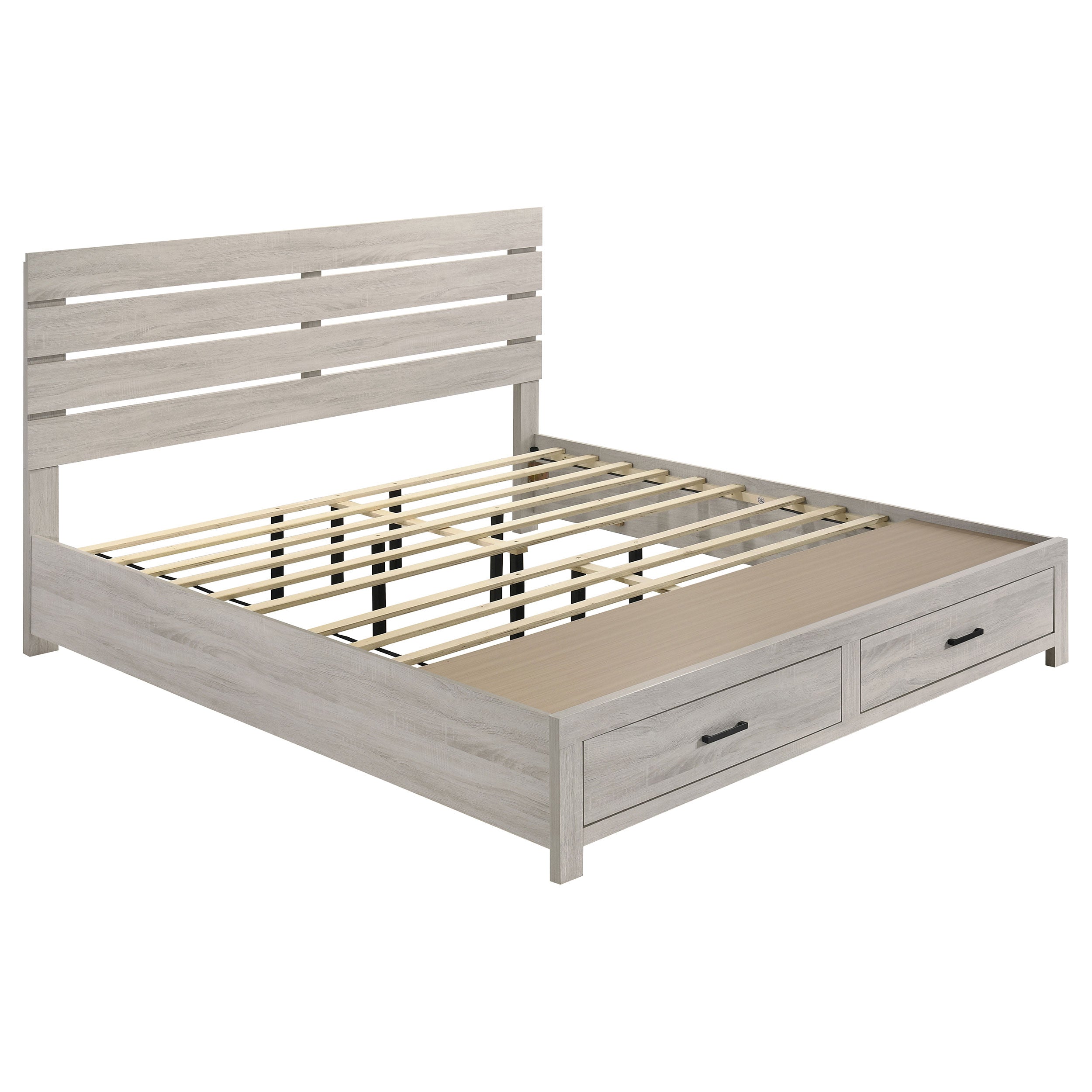 Best Furniture Outlet - Coaster - Brantford Wood Eastern King Storage Panel Bed Coastal White - 207050KE