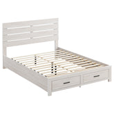 Best Furniture Outlet - Coaster - Brantford Wood Eastern King Storage Panel Bed Coastal White - 207050KE
