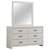 Best Furniture Outlet - Coaster - Brantford 6-drawer Dresser with Mirror Coastal White - 207053M