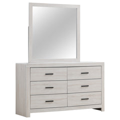 Best Furniture Outlet - Coaster - Brantford 6-drawer Dresser with Mirror Coastal White - 207053M