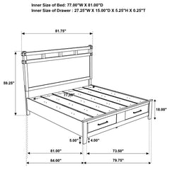 Hazlewood 4-piece Eastern King Bedroom Set Vineyard Oak