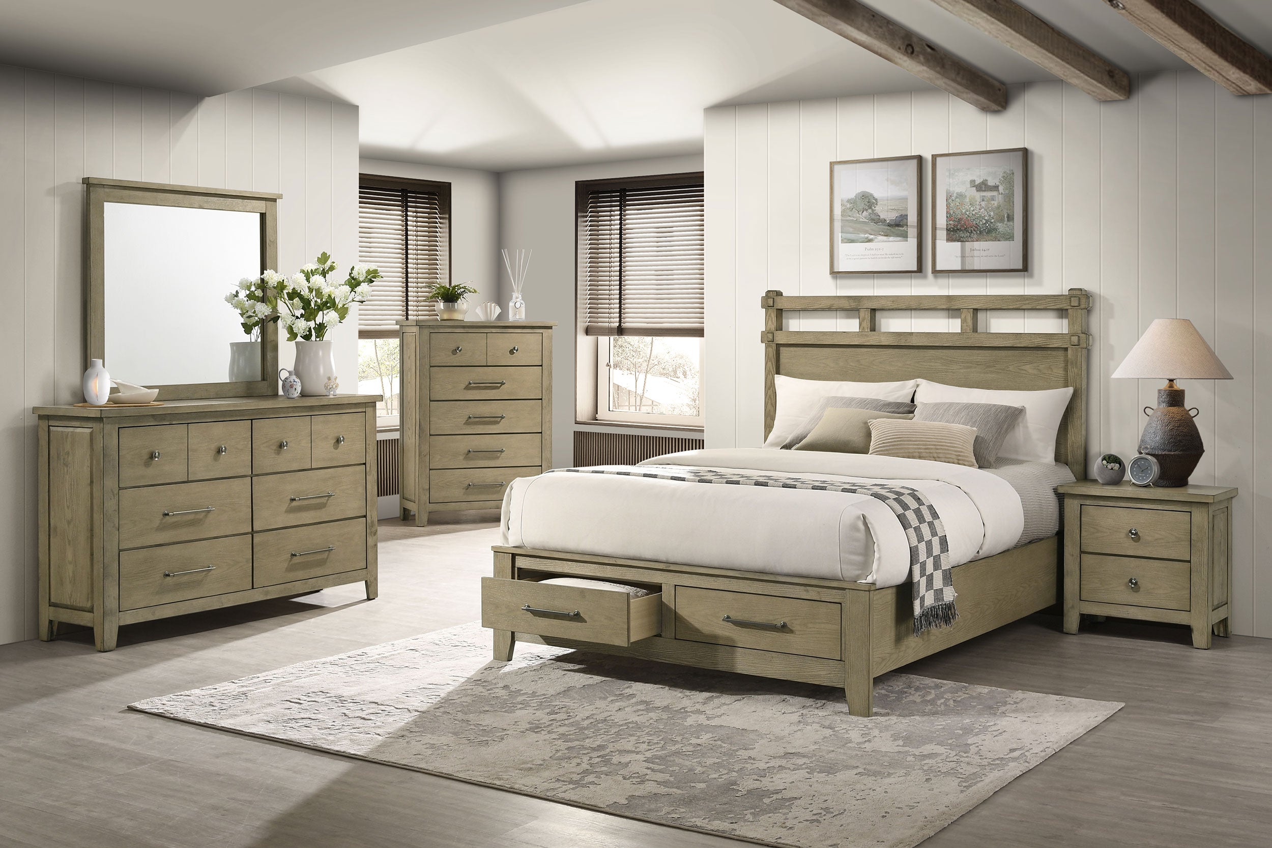 Best Furniture Outlet - Coaster - Hazlewood 5-piece Queen Bedroom Set Vineyard Oak - 207530Q-S5