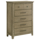 Best Furniture Outlet - Coaster - Hazlewood 5-drawer Bedroom Chest of Drawers Vineyard Oak - 207535