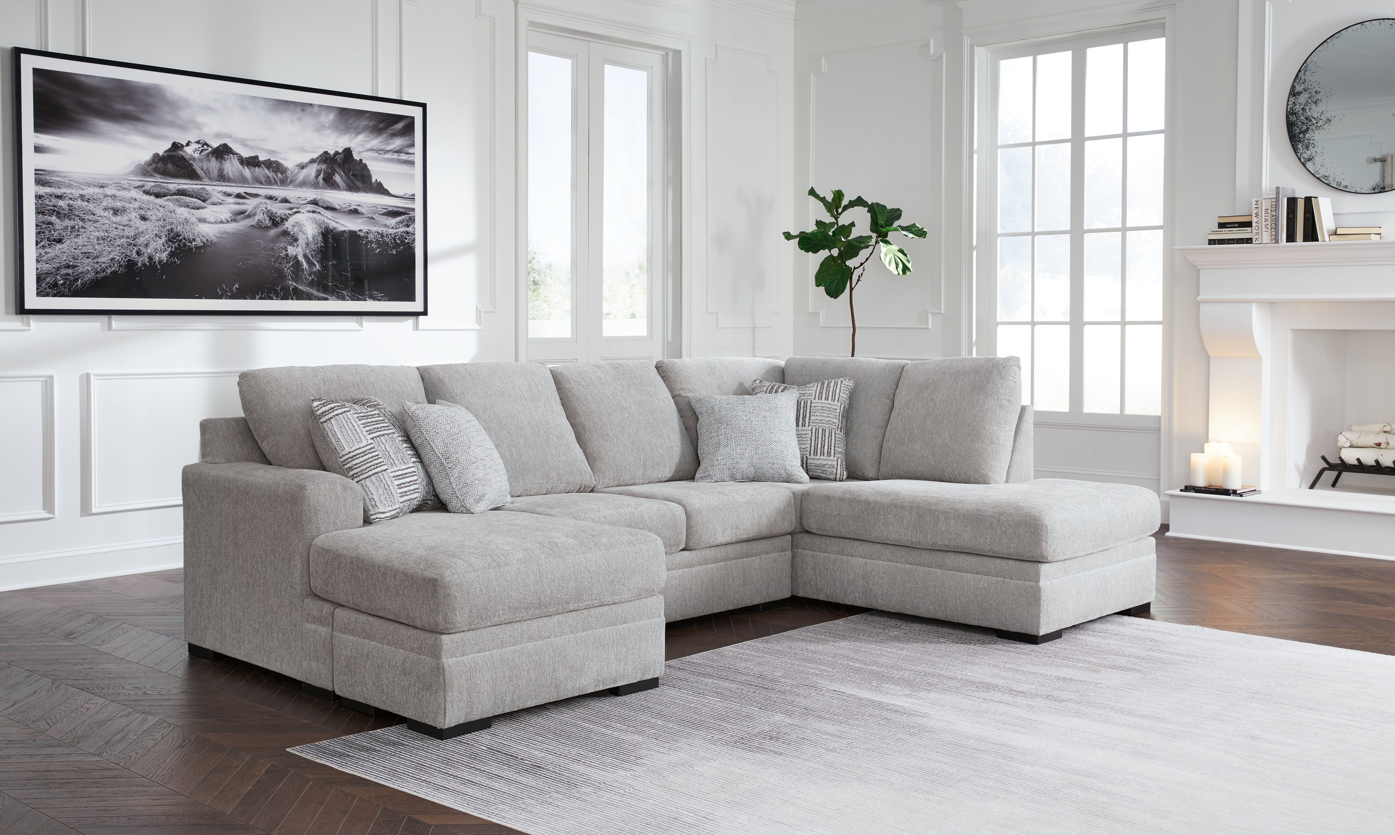 Best Furniture Outlet - Ashley Furniture - Gabyleigh Sectional - LAF 2-Piece Sectional with Chaise / Nickel - 20904S1