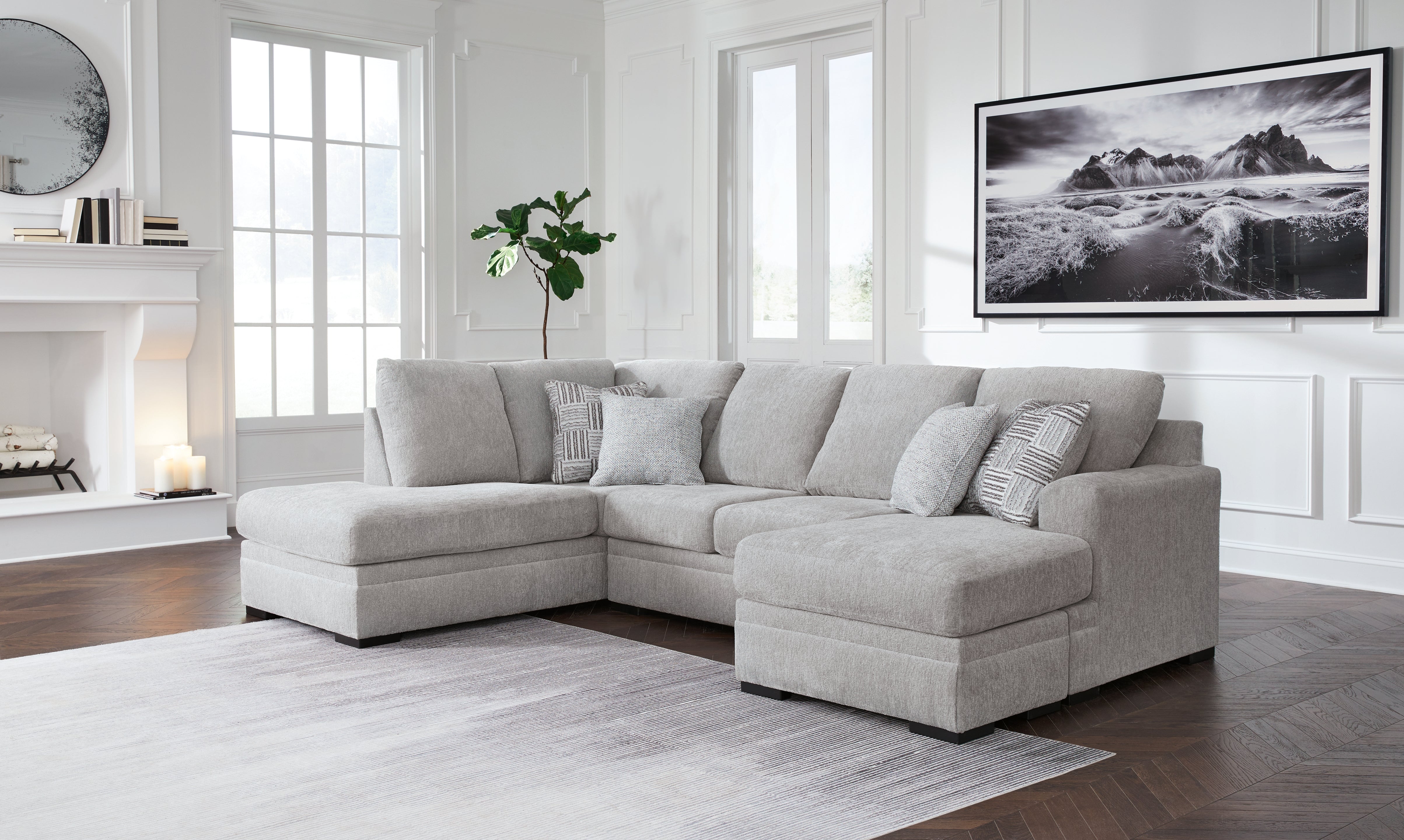 Best Furniture Outlet - Ashley Furniture - Gabyleigh Sectional - RAF 2-Piece Sectional with Chaise / Nickel - 20904S2