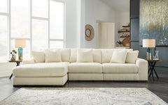 Best Furniture Outlet - Ashley Furniture - Lindyn Sectional - RAF 3-Piece Sectional with Chaise / Ivory - 21104S13