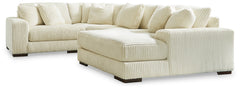 Best Furniture Outlet - Ashley Furniture - Lindyn Sectional - RAF 4-Piece Sectional with Chaise / Ivory - 21104S15