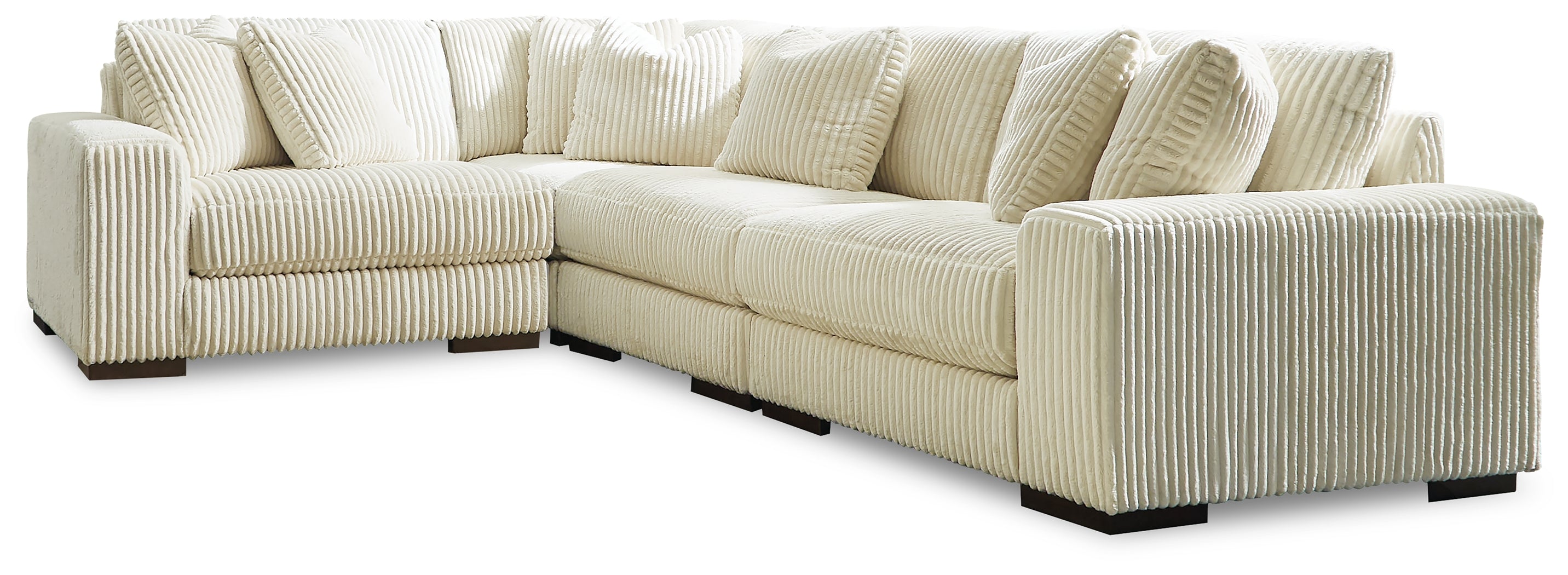 Best Furniture Outlet - Ashley Furniture - Lindyn Sectional - RAF 4-Piece Sectional / Ivory - 21104S8
