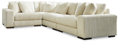 Best Furniture Outlet - Ashley Furniture - Lindyn Sectional - RAF 4-Piece Sectional / Ivory - 21104S8